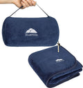 BlueHills Travel Blanket Pillow Rolled Premium Soft Plush Airplane Throw by BlueHills