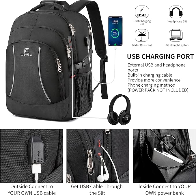 17.3 inch Laptop Backpack, School Bookbag Computer Rucksack - Image 3