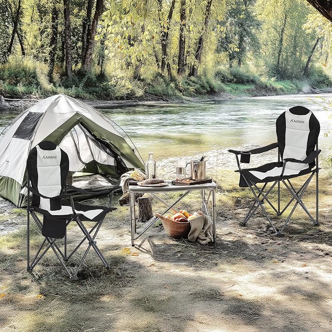 Camping Chairs for Heavy People, Folding Chairs for Outside Outdoor Folding - Image 2