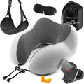 Airplane Neck Pillow Includes Travel Pillow + Airplane Phone Holder Mount + Eye by Homeify