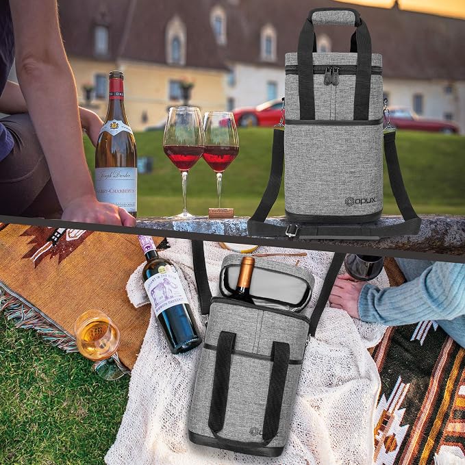 Opux 4 Bottle Insulated Wine Cooler Bag - Image 7