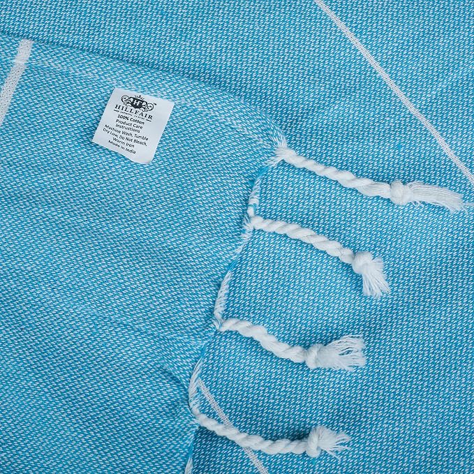 HILLFAIR Cotton Turkish Beach Towels, Quick Dry Lightweight Sand Free Peshtemal - Image 8