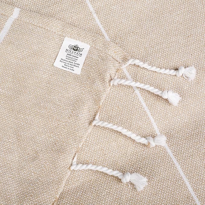 HILLFAIR Cotton Turkish Beach Towels, Quick Dry Lightweight Sand Free Peshtemal - Image 8