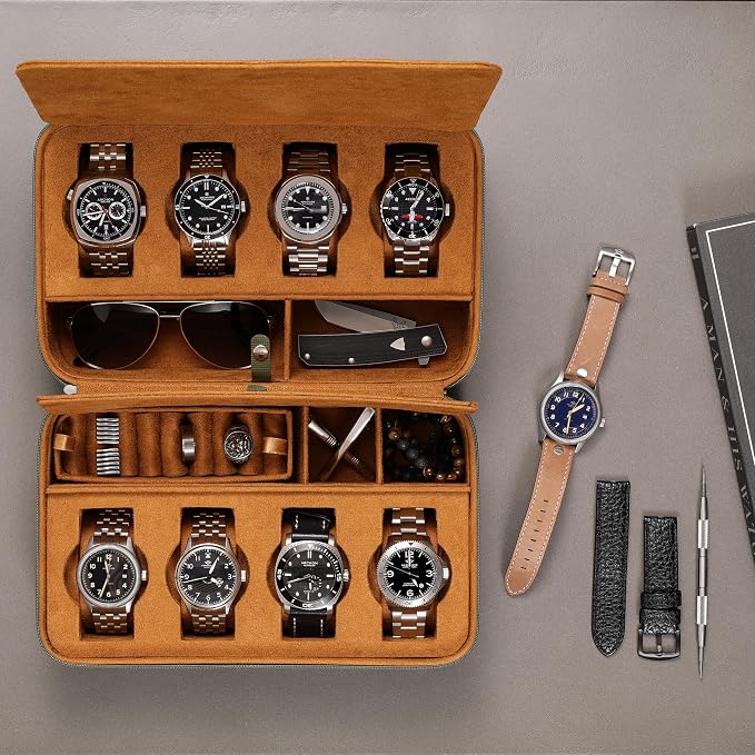 ROTHWELL 8 Watch Travel Case Storage Organizer - Image 2