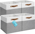OrganiHaus 13x13 Cube Fabric Storage Bins Set of 4, Fabric Storage Cubes w/ by OrganiHaus