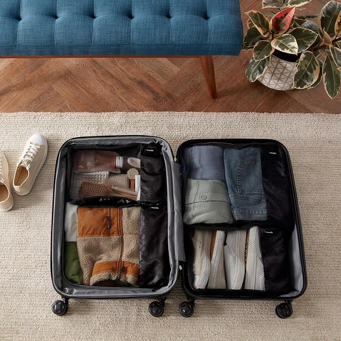 Amazon Basics 4 Piece Packing Travel Organizer Zipper Cubes Set, Medium and - Image 6