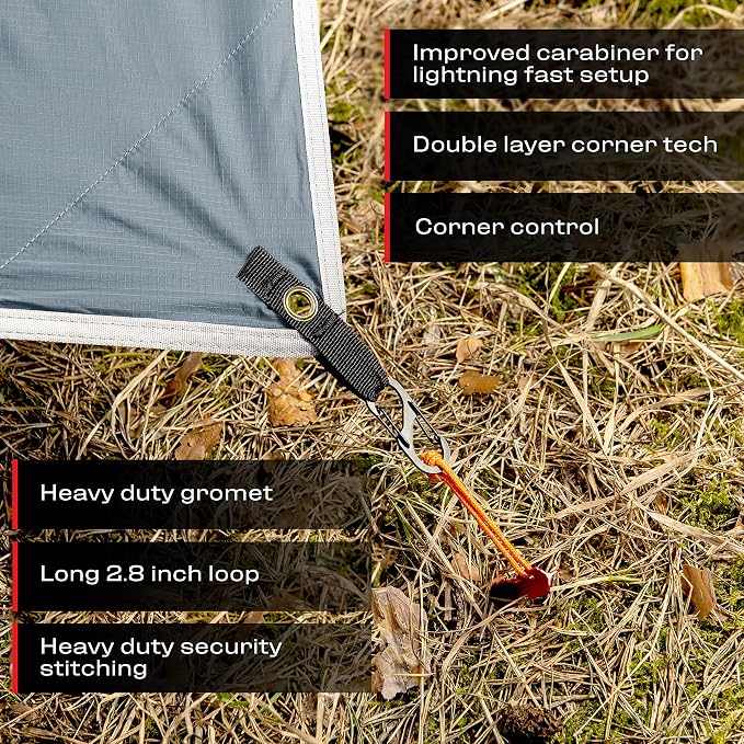 Rain Fly 10x10 Lightweight Survival Camping Tarp; 100% Waterproof; Makes a - Image 5