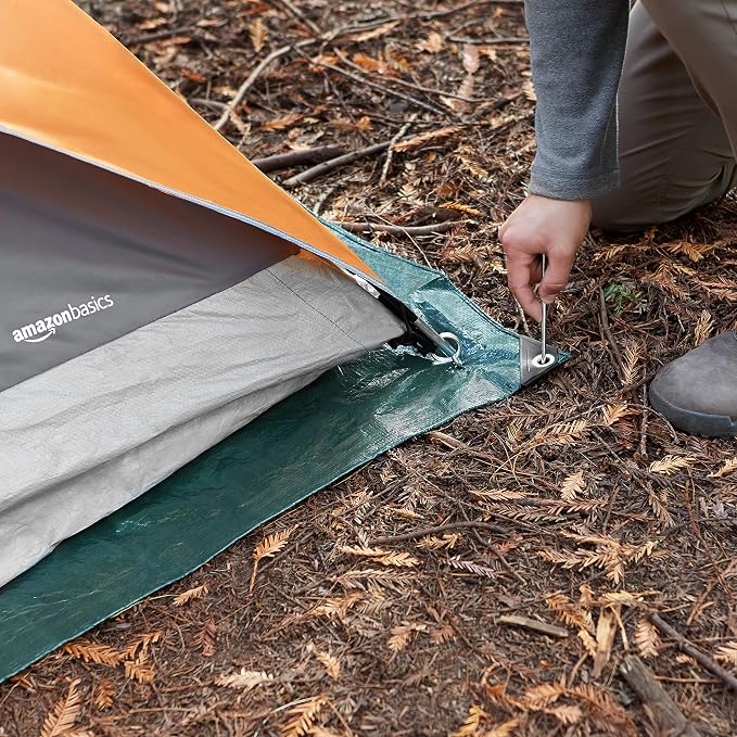 Amazon Basics Waterproof Camping Tarp, 9.5 Feet x 11.3 Feet, Dark Green - Image 5