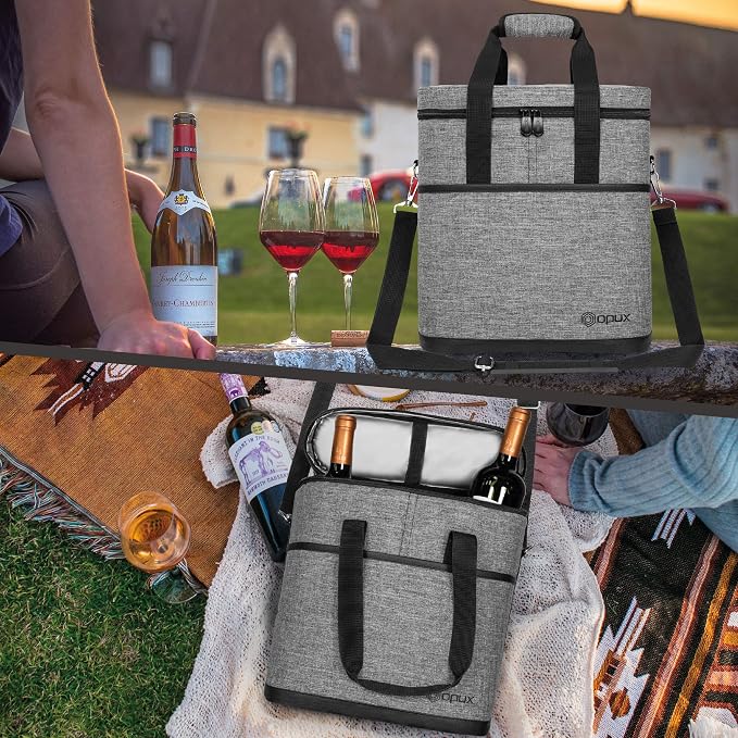 OPUX 3 Bottle Insulated Leakproof Wine Cooler Bag, Portable Wine Bottle - Image 7
