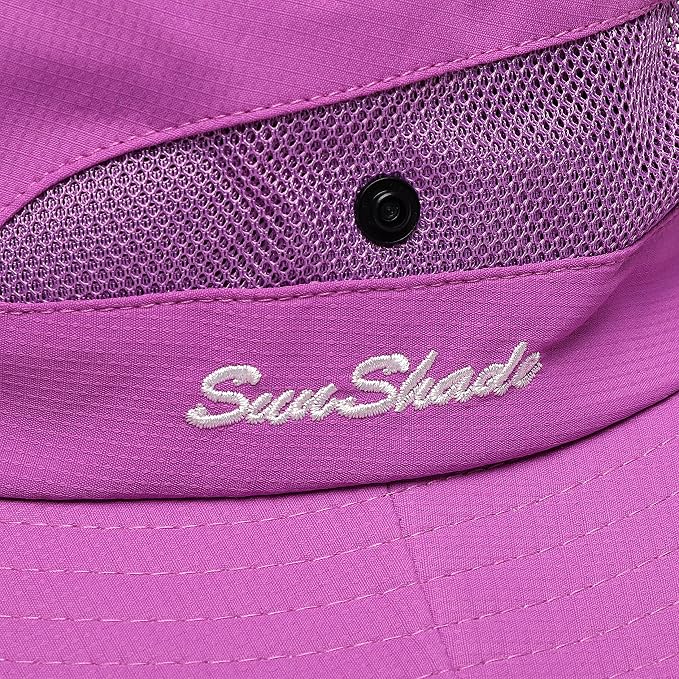 Womens Summer Sun Hat Beach Hat Wide Brim Outdoor UV Protection Hat Foldable - Image 7