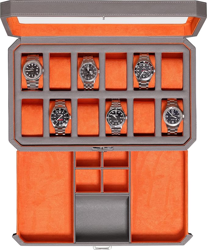 ROTHWELL 12 Slot Leather Watch Box by RothwellSanFrancisco