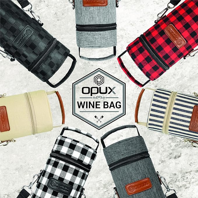 opux Wine Bag Single Bottle Carrier Tote, Insulated Wine Cooler Bag - Image 7