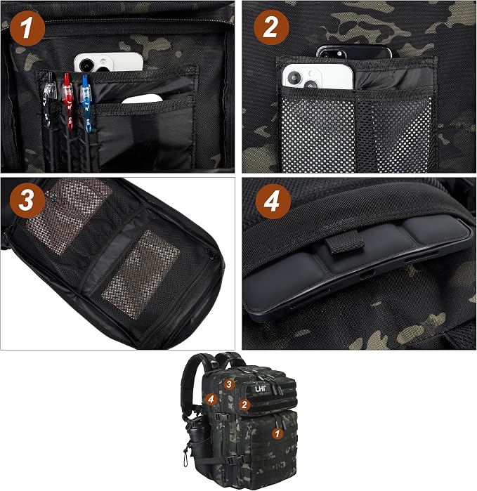 LHI Military Tactical Backpack for Men and Women 45L Army 3 Days Assault Pack - Image 6