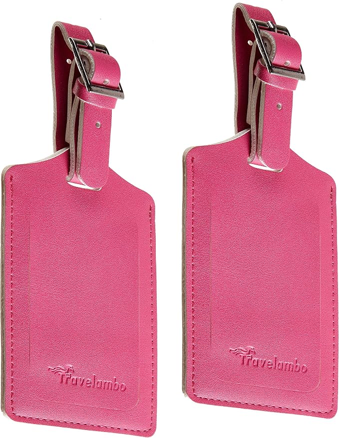 8 Pack Leather Luggage Travel Bag Tags by Travelambo - Image 4