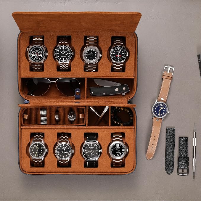 ROTHWELL 8 Watch Travel Case Storage Organizer - Image 2
